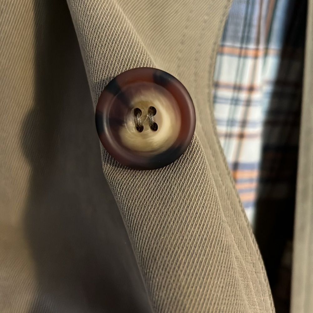 NWT vintage Barney’s NY men’s dark tan trench cost with brown collar - Picture 14 of 15